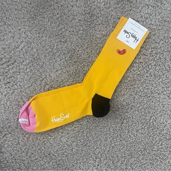 NWT Happy Socks Embroidery Hot Dog Sock - Picture 1 of 5